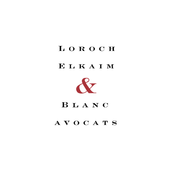 Etude d'avocats. Loroch, Elkaim, Blancs. Logo.